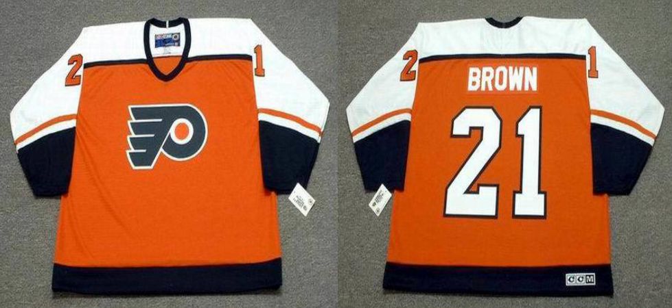 2019 Men Philadelphia Flyers #21 Brown Orange CCM NHL jerseys